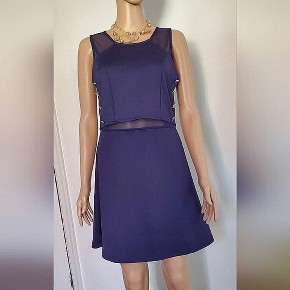 Sheer Back Mesh Cutout Mini Sleeveless Dress 🌴